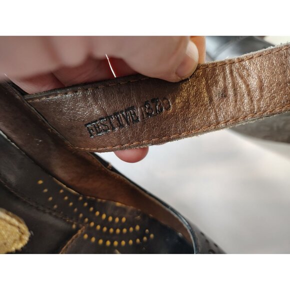 L'artiste Spring Step Black Mary Jane Shoes, Leather Size 37, Hook & Loop 6.5, 7 - Picture 7 of 8